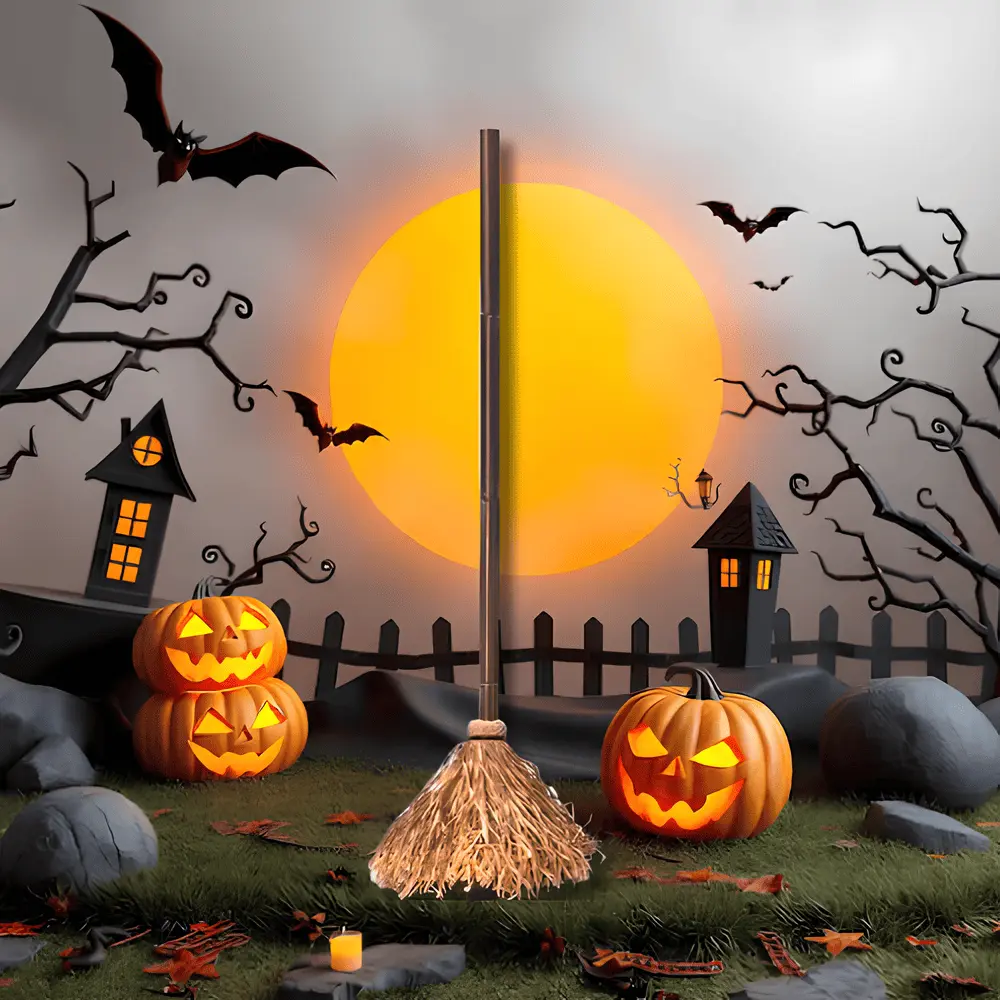 Spooky Haunted Dancing Broom - Motion-Activated Halloween Décor